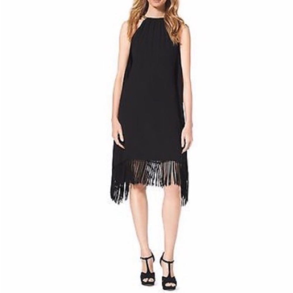 Michael Kors XS Chain-Strap Fringe Dress NWT